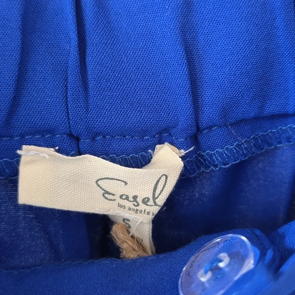 Easel Royal Blue Wide Leg Pants - Picture 3 of 8